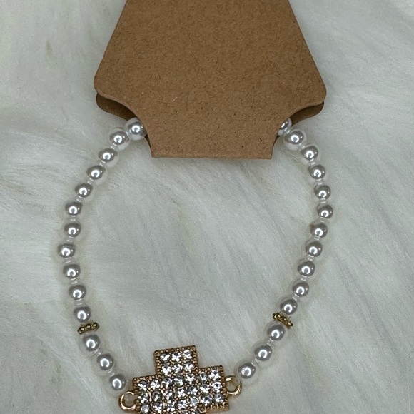 PEARL AND CRYSTAL BEADED EXPANDABLE BRACELET - Picture 9 of 17